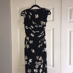 American Living Black/White Floral Dress Size 4